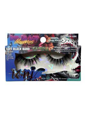 Ioni Dia De Los Muertos Carina Wispy Dramatic Cat Eye Faux Mink Lashes